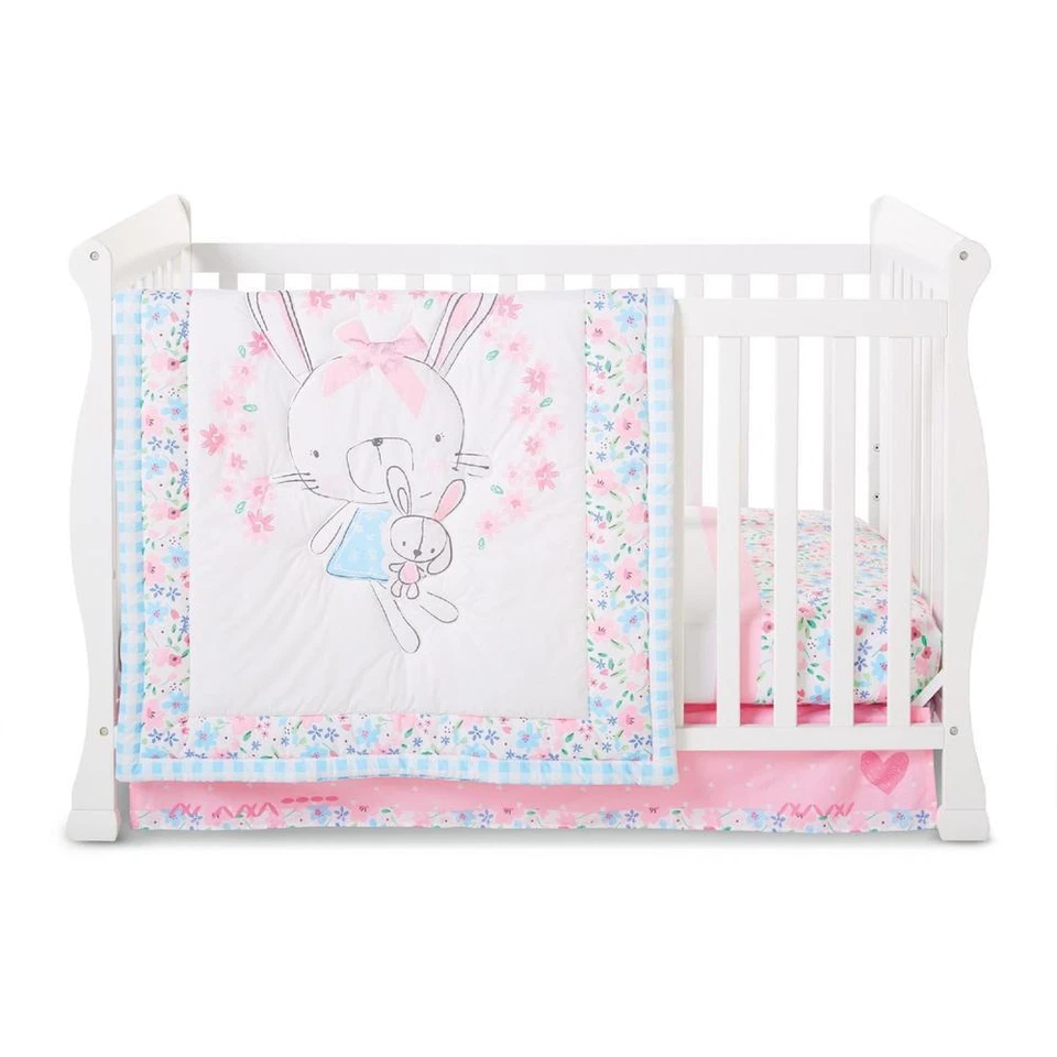 Little Wonders Little Friends Juego de 3 piezas de ropa de cama para cuna de bebé - Conejo conejito  Foto 1 de 1