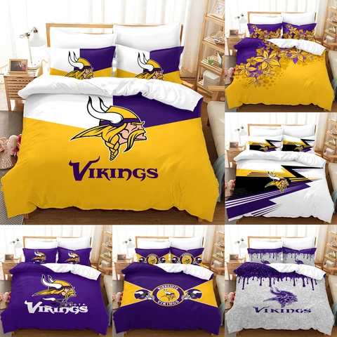 Minnesota Vikings Bedding Sets Cotton Blend Duvet Cover Pillowcase Quilt Cover Cover