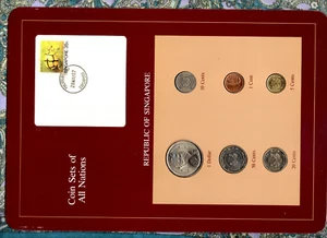 Coin Sets of All Nations Singapore w/c 1982-1991 UNC $1 1982 50 cent 1990 Scarce - Picture 1 of 2