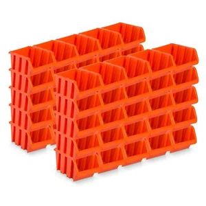 Mounted Wall Storage for Tools, Nails and Screws 50 Small Orange Containers - Picture 1 of 8