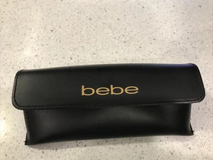 BEBE BLACK EYEGLASS CASE SNAP CLOSURE SEMI-HARD CASE FAUX LEATHER WITH LOGO NEW - Picture 1 of 10