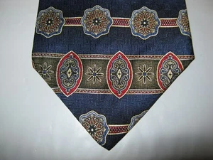 Roundtree & Yorke SILK Tie Necktie 57 x 4 blue gray red 14775 - Picture 1 of 4