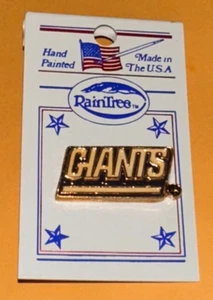 Vintage New York Giants Pin Official NFL Rain Tree Hand Painted Made In USA - Bild 1 von 2