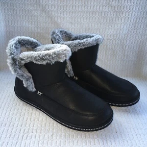 Womens Skechers Cozy Campfire - Fresh Breeze Black Comfy Slippers Size 8.5 ENC - Picture 1 of 20