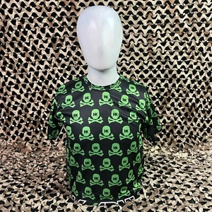 NEW HK Army Dri Fit T-Shirt - All Over Black w/ Green Skulls - XX-Large - Picture 1 of 9
