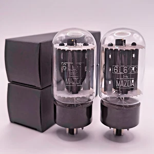 Mazda 6L6GC black plate, RCA factory, side O getter, matched pair, great tubes - Picture 1 of 9