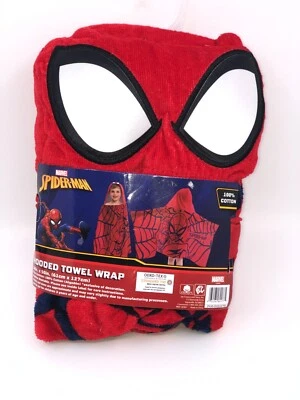 Marvel Spider-Man Hooded Bath Towel Wrap 100% Cotton Size 24" x 50"(61 cmx127cm) - Image 1 of 4