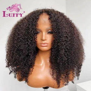 200% Afro kinky Peluca rizada Cuero cabelludo falso 13x6 Encaje Peluca frontal Parte profunda Cabello humano - Imagen 1 de 12