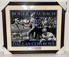 Roger Staubach Dallas Cowboys Autographed Photo 16 x 20 Steiner   Framed