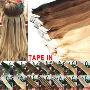 12 To 30inch Seamless Tape In Skin Weft real Remy Human Hair Extensions 20pcs - Picture 1 of 30