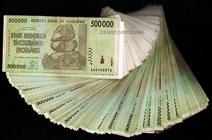 500,000 Zimbabwe Dollars x 50 Banknotes AA AB AC 2008 Authentic Bundle 50PCS - Picture 1 of 3