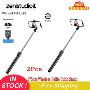 US 2 Stück 69" lang verlängert Bluetooth Wireless Selfie Stick Ständer Telefon Halter Kit - Bild 1 von 14