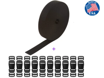 Juego de correas con hebillas de 1" - Hebilla de liberación lateral rápida Correa de correas de nailon Tri-Glide Foto 1 de 4