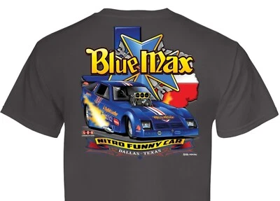CAMISETA AZUL MAX AA/FC (128) HOMBRE Carbón 100% Algodón.  DRAG RACE NHRA Foto 1 de 2
