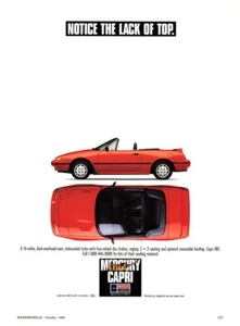 Mercury Capri Car 1990 vintage anuncio de revista de 1 página - Imagen 1 de 1
