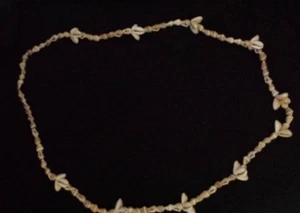 Vintage Long Natural Trio Shell Necklace Sea Conch Pendant Beach Jewelry 32" - Picture 1 of 7