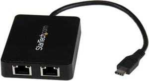 StarTech.com USB-C auf Dual Gigabit Ethernet Adapter mit USB 3.0 Typ-A Port sch - Bild 1 von 1