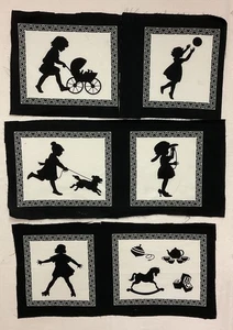 6-squares Silhouette Girls 100% Cotton - Picture 1 of 1