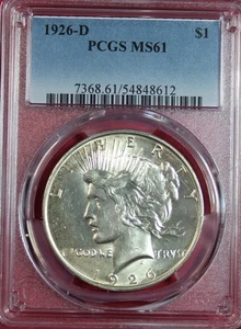 1926-D PEACE DOLLAR PCGS MS61 - Picture 1 of 4