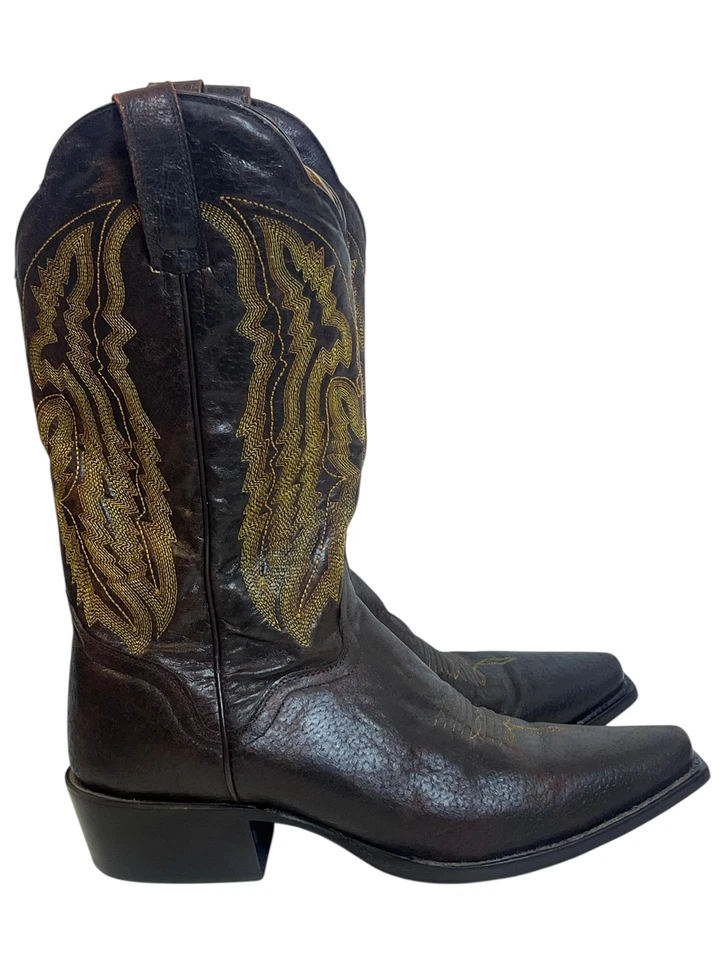 Botas de Vaquero JB Dillon Para Hombre Talla 8 EE Cuero Marrón Punta Occidental JBM2306 Foto 1 de 4