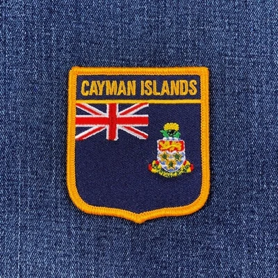 Cayman Islands Patch - Embroidered Flag Shield Caribbean Badge 2.75" (Iron On) - Image 1 of 2
