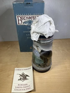 Anheuser Busch Stein 1991 Birds of Prey águila calva en caja - Imagen 1 de 10