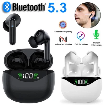 Bluetooth Earbuds Headset 5.3 Wireless Noise Cancelling TWS Trucker Waterproof - Image 1 of 4
