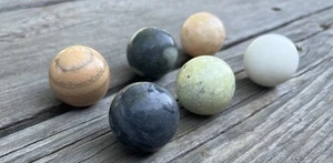 (6) The Bombay Company 1994 Solitaire Replacement Marbles Polished Stone B - Picture 1 of 6