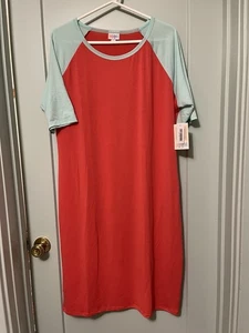 Vestido LuLaRoe 3XL Julia Raglán BodyCon Nuevo con Etiquetas Rojo Como Nuevo - Imagen 1 de 5
