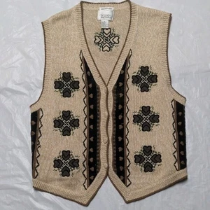Christopher & Banks Vintage Cottagecore Grannycore Strick Pullover Weste Herzen Gr. XL - Bild 1 von 7