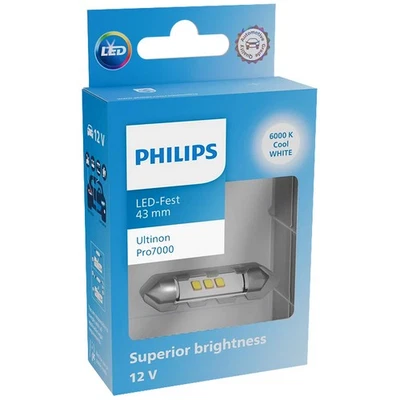 1x PHILIPS Ultinon Pro7000 LED Innenraumleuchte Lampe 12V 1W SV8.5-8 6000K 43mm - Bild 1 von 4