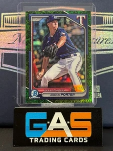 2024 Bowman Draft - Chrome Brock Porter #BDC-172 Green Grass Refractor /99 (RC) - Picture 1 of 2