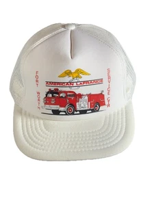 Vintage Hat American LaFrance Fire Truck Classic Snapback Graphic White OSFM - Picture 1 of 7