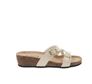 Valleverde Scarpe VVVG335 Ciabatte Donna in Similpelle Beige Chiusura Fibbia - Imagen 1 de 8