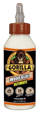 Gorilla Ultimate Wood Glue 8 Ounce Waterproof Strong Bond Indoor Outdoor Use