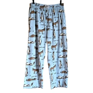Lazy One "Lazy Ass" Unisex Baumwolle PJ Hose Loungewear Hellblau XL   - Bild 1 von 6
