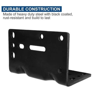 Generic Winch Mounting Plate Multi Hole 6mm Thick Black Sturdy Right Angle - Picture 1 of 7