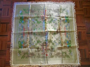 jim sheng china brocaded flowers silk chinese fringed tablecloth Piano Shawl - Picture 1 of 12