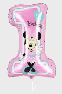 Minnie Mouse Printed Pink Girl 1st Birthday Number Foil Balloon Disney 28" 71cm - Picture 1 of 2
