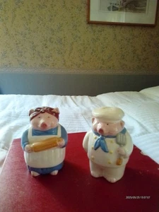 CLAY ART CHEF PIGS salt And Pepper - Picture 1 of 2
