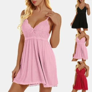 Plus Size Womens Sexy Babydoll Lingerie Nightdress Nightie Sleepwear Robe Dress - Picture 1 of 17