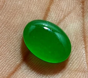 Natural Zambia Emerald 7.20 CT Untreated Oval Cabochon Certified Loose Gemstone - Bild 1 von 13
