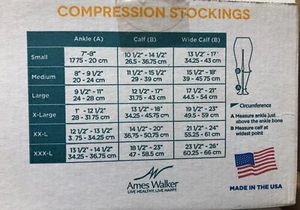 Lot of 12 Ames Walker Black Compression Stocking Closed Toe Knee High Small Firm - Picture 1 of 3