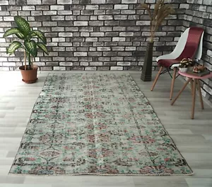 Boho decor Rug, Vintage Turkish Rug, Natural Woven Carpet, 4.63x7.97 ft. H-1813 - Picture 1 of 10