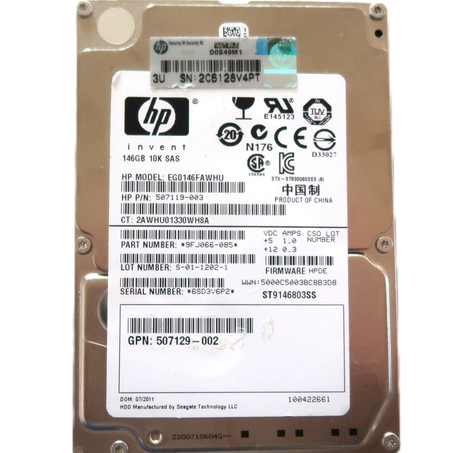 HP ST9146803SS 9FJ066-085 HPDE 507119-003 146gb 2.5" 10K SAS Hard Drive - Image 1 of 1