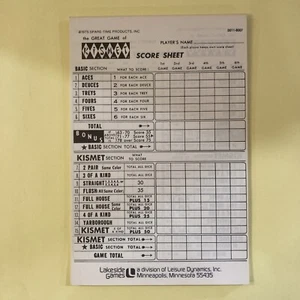 Almohadilla de puntuación de repuesto Kismet vintage 1970 NUEVO STOCK ANTIGUO 40 juegos 20 páginas - Imagen 1 de 1