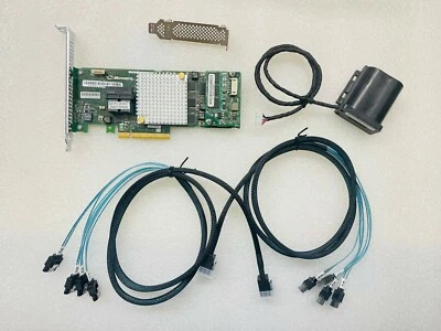 Adaptec ASR-8805 PCI-E 3.0 1GB 12Gb/s RAID Card + 2*SFF-8643 SATA cable +Battery - Image 1 of 4