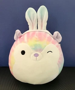 Squishmallows 8 inch Babette Hedgehog Rainbow Tie Dye Bunny Ear Easter Plush Toy - Picture 1 of 3