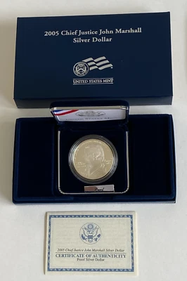 2005 Chief Justice Marshall Mint Commerative Proof Silver Dollar - Free Shipping - Image 1 of 3