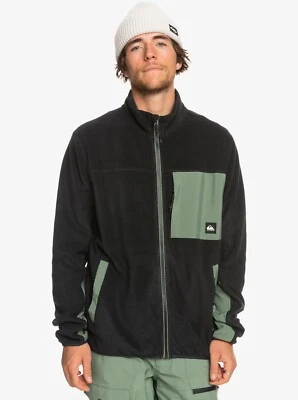 Chaqueta polar técnica Quiksilver Peak Point para hombre nueva con etiquetas $120 L verde negro cremallera Foto 1 de 4